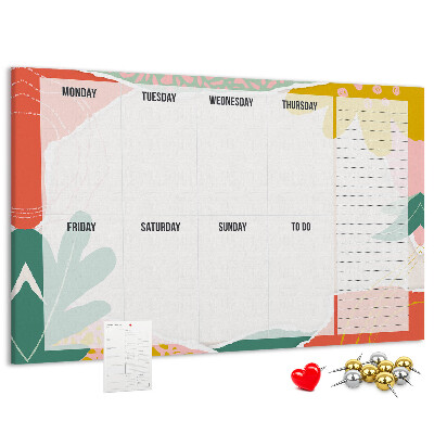 Cork display board Simple weekly planner