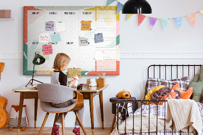 Cork display board Simple weekly planner
