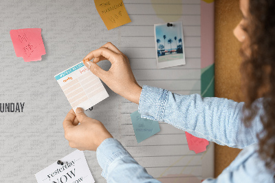 Cork display board Simple weekly planner