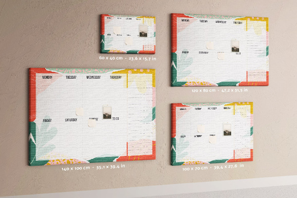 Cork display board Simple weekly planner