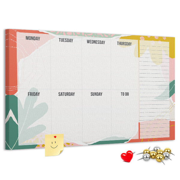 Cork display board Simple weekly planner