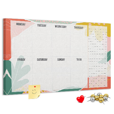 Cork display board Simple weekly planner