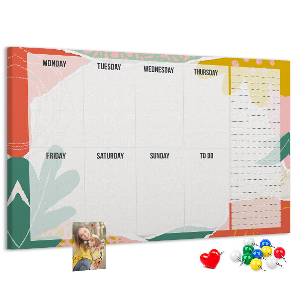 Cork display board Simple weekly planner