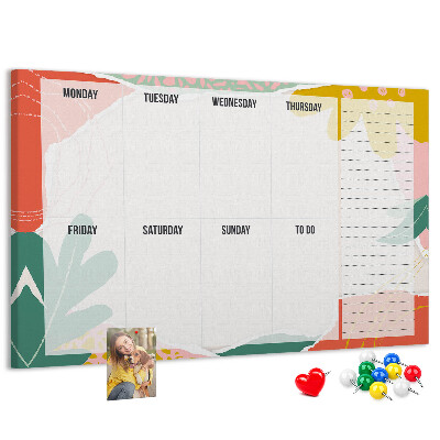 Cork display board Simple weekly planner
