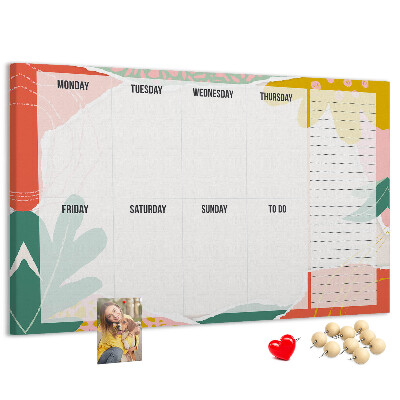Cork display board Simple weekly planner