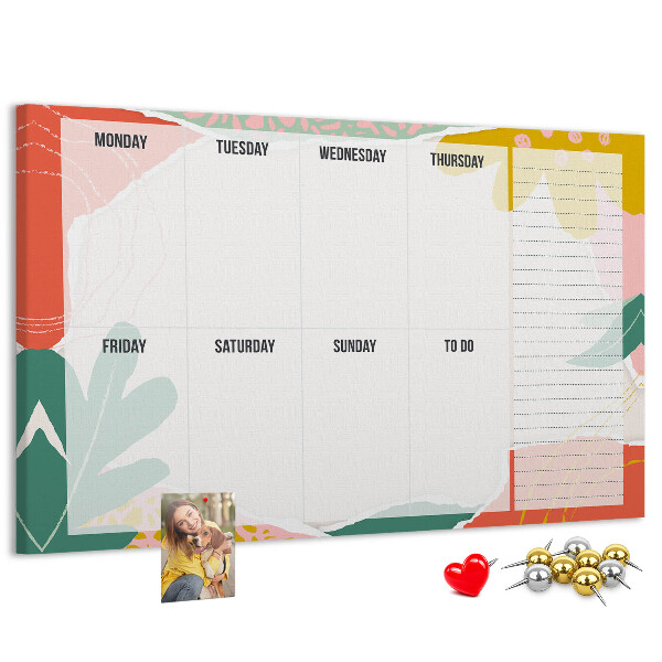 Cork display board Simple weekly planner