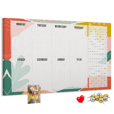 Cork display board Simple weekly planner