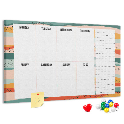 Cork display board Retro weekly planner
