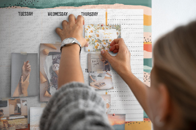 Cork display board Retro weekly planner