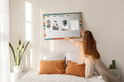 Cork display board Retro weekly planner