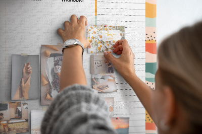 Cork display board Retro weekly planner