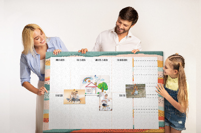 Cork display board Retro weekly planner