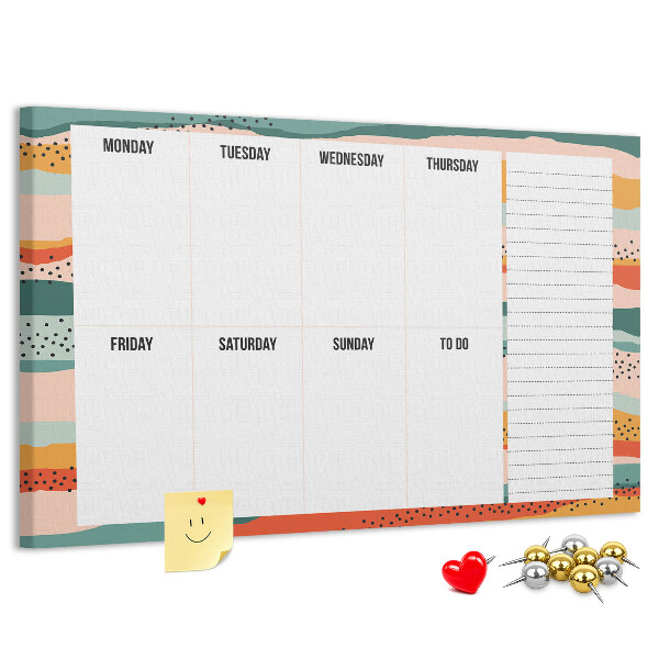 Cork display board Retro weekly planner