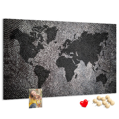 Cork board Concrete world map