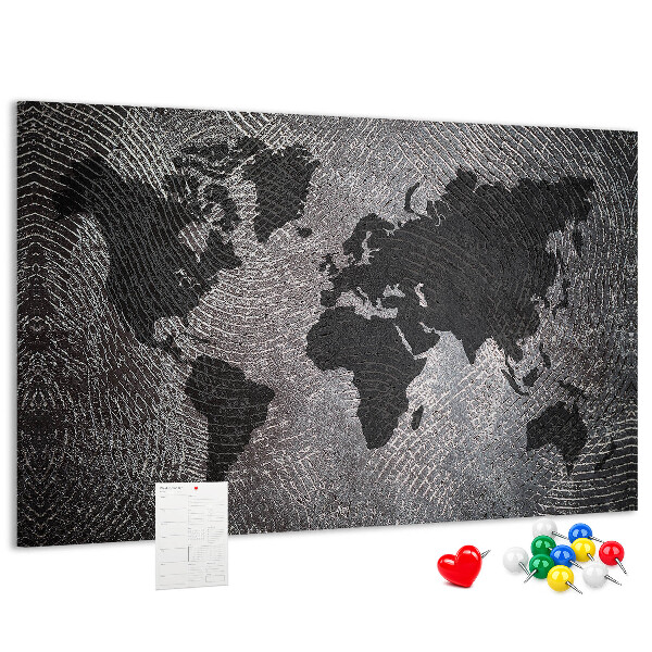 Cork board Concrete world map