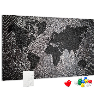 Cork board Concrete world map