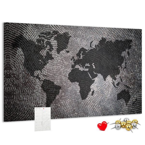 Cork board Concrete world map