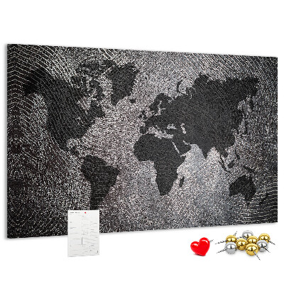Cork board Concrete world map