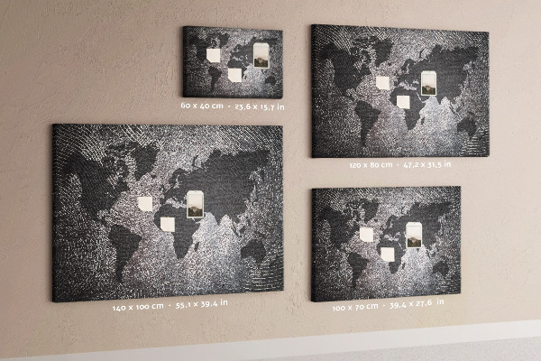 Cork board Concrete world map