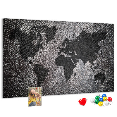 Cork board Concrete world map