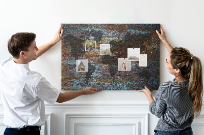 Cork memo board Rust world map