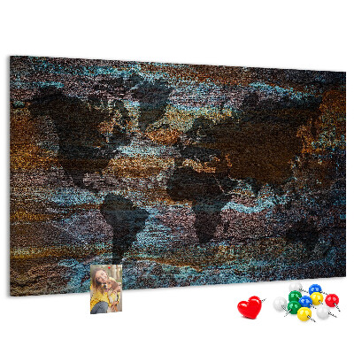 Cork memo board Rust world map