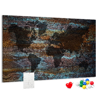 Cork memo board Rust world map