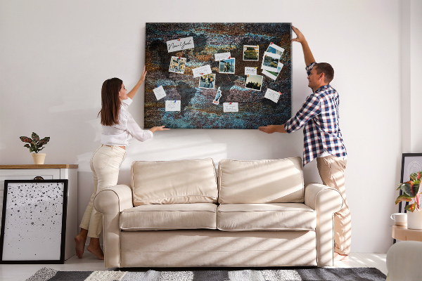 Cork memo board Rust world map