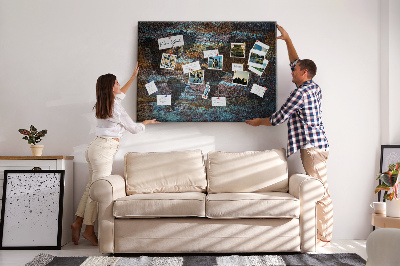 Cork memo board Rust world map