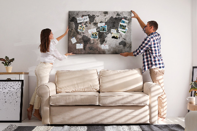 Cork board Concrete world map