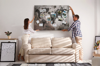 Cork board Concrete world map