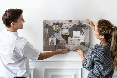 Cork board Concrete world map