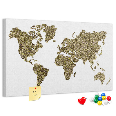 Cork display board World map