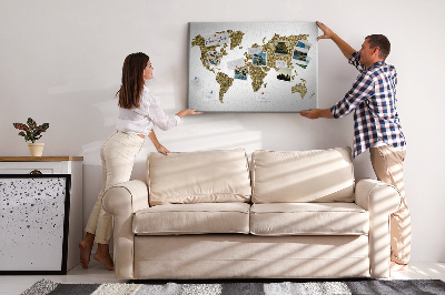 Cork display board World map