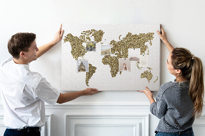 Cork display board World map