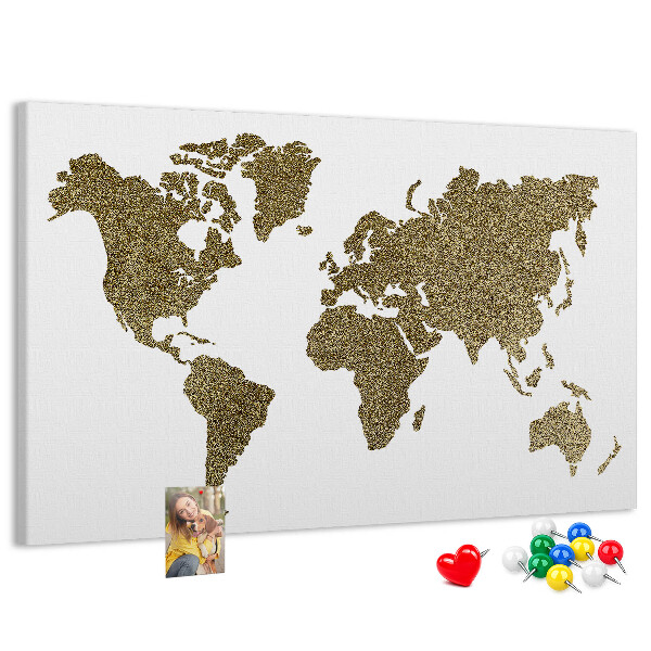 Cork display board World map