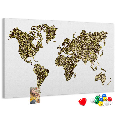 Cork display board World map