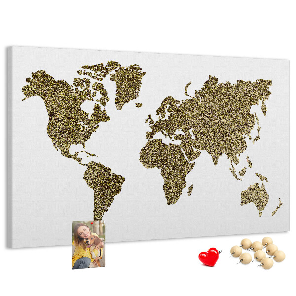 Cork display board World map