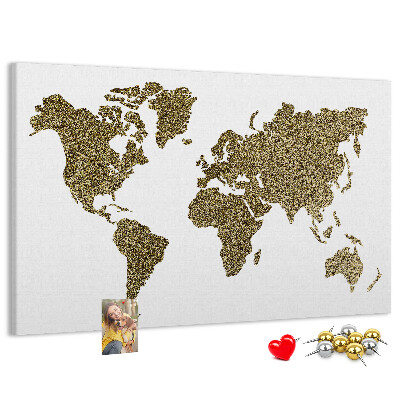 Cork display board World map