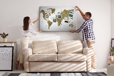 Cork display board World map