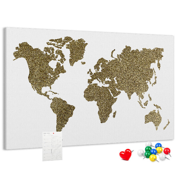 Cork display board World map