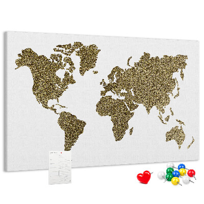 Cork display board World map