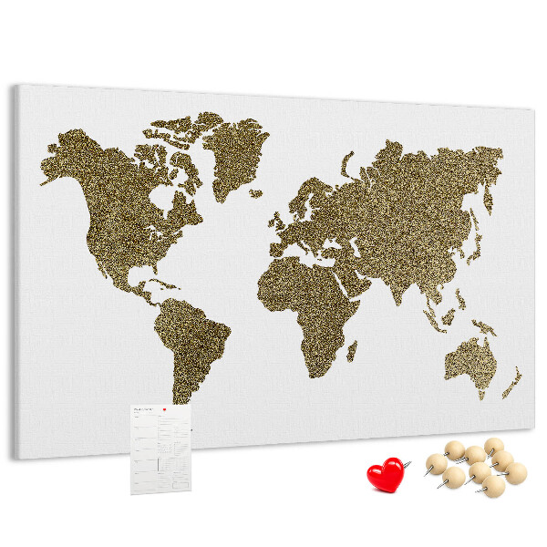 Cork display board World map
