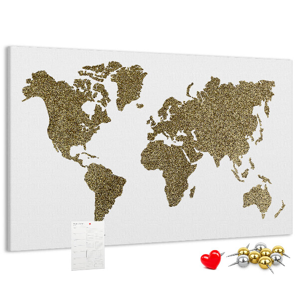 Cork display board World map