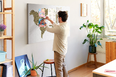 Cork display board World map