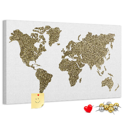 Cork display board World map