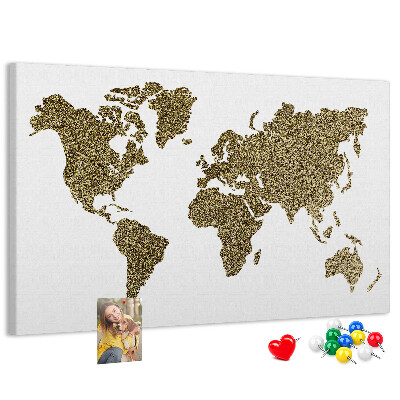 Cork display board World map