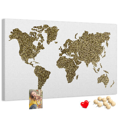 Cork display board World map