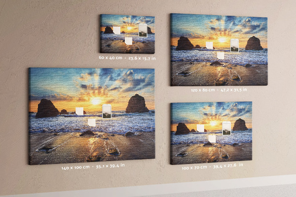 Cork display board Sunset on the beach