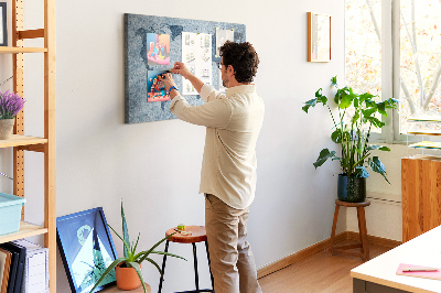 Cork memo board Painted world map